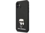 Karl Lagerfeld Klhcp12Sikmsbk Custodia Rigida Iphone12 Mini 5,4 Czarny/Nero Saffiano Ikonik Metal