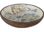 Piatto Da Portata Clayre & Eef Ø 20X4 Cm Bianco Blu Legno Fiori