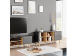Vicco Mobile Tv Nautica, 134 X 61 Cm, Antracite/Faggio