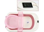 Fiqops Vasca Da Bagno Per Bambini Vasca Da Bagno Da Viaggio Ergonomica Pieghevole Con Termometro