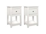 Vidaxl Comodini 2 Pz. Bianco 40X35X61,5 Cm In Legno Di Pino Massiccio