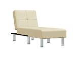 Chaise Longue Crema In Ecopelle