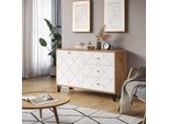 Vicco Cassettiera Per Camera Da Letto Nizza, 128 X 78 Cm, Rovere Artigianale/Bianco