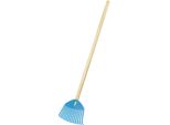 Prosperplast S.R.O. Rastrello Per Bambini Focus Baby Azzurro, Manico In Legno 71 Cm