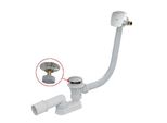 Set Di Scarico Alcadrain - Set Di Scarico E Troppopieno Per Vasca Da Bagno Con Riempimento, Per Vasche Da Bagno Con Pareti Spesse, Lunghezza 1000 Mm, Click-Clack, Cromo A509CKM-100