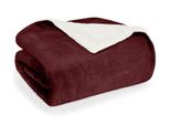 Blumtal Sherpa Coperta Accogliente 130X150 Cm - Soffice Coperta Da Vivere - Morbida Coperta Da Vivere E Accogliente, Rosso Scuro
