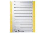10X Leitz 1652-00-15 Divisori A4 Extra Larghi Giallo Bordo Perforato 100 Pezzi