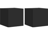 Pensili Tv Con Luci Led 2 Pezzi Nero 30,5X35X30 Cm