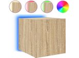 Parete Tv Con Luci Led Rovere Sonoma 30,5X35X30 Cm