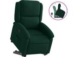 Vidaxl Poltrona Relax Con Supporto In Piedi In Velluto Verde Scuro