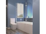 Jopassy Cabina Doccia Schermo Pieghevole Per Vasca Da Bagno Vasca Allegato Schermo Doccia In 6 Mm Nano Facile Pulire Vetro 3 Pezzi Pieghevole 120 * 140 Cm Argento