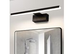 Zmh Led Luce A Specchio 60CM 12W Luce A Specchio Nera IP44 Lampada Da Parete Moderna Neutra Bianca 4000K Luce A Parete Per Cucina Seminterrata