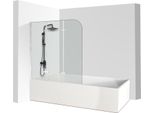 Tolletour Cabina Doccia Schermo Pieghevole Per Vasca Da Bagno Attacco Per Vasca Da Bagno Schermo Doccia In Vetro Nano 6Mm Easy Clean Pieghevole In 3 Parti 120*140CM Argento