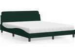 Vidaxl Letto Con Materasso "Dover"" In Velluto Verde Scuro 160X200 Cm"