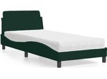 Vidaxl Letto Con Materasso "Dover"" In Velluto Verde Scuro 80X200 Cm"