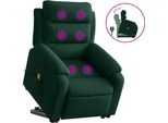 Vidaxl Poltrona Relax Con Supporto In Piedi In Velluto Verde Scuro