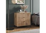Vicco Cassettiera Per Camera Da Letto Eliza, 80 X 81.2 Cm Con 3 Cassetti, Quercia Vichinga