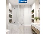 Tolletour Bagno Attacco Doccia Schermo Pieghevole Vasca Da Bagno Cabina Doccia In 6 Millimetri Nano 180 ° Esg Vetro Trasparente Destra E Sinistra Montabile 3 Pezzi Pieghevole 120 * 140CM Argento