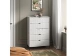 Vicco Cassettiera Eliza, 76 X 120 Cm Con 5 Cassetti, Bianco