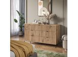 Vicco Cassettiera Per Camera Da Letto Eliza, 140 X 81 Cm Con 7 Cassetti, Quercia Vichinga