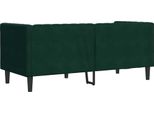 Vidaxl Divano Chesterfield Con Imbottiture A 2 Posti In Velluto Verde Scuro
