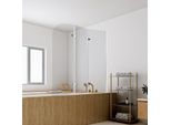 Clanmacy Cabina Doccia 120X140Cm Schermo Pieghevole Per Vasca Da Bagno Attacco Per Vasca Da Bagno Schermo Doccia Pulito In Vetro Nano Easy Clean Da 6 Mm