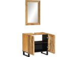 Vidaxl Set Di Mobili Da Bagno A 2 Pezzi Legno Di Mango Grezzo