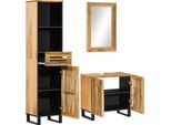 Vidaxl Set Di Mobili Da Bagno A 3 Pezzi Legno Di Mango Grezzo