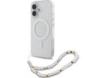 Guess Iml Glitter Con Cinturino Perlato Custodia Magsafe Per Iphone 16 - Trasparente