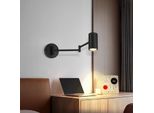 Zmh Lampada Da Parete Per Interni Lampada Da Parete Nera Vintage Faretto Da Parete Camera Da Letto Lampada Da Parete Girevole Illuminazione Scale In Metallo GU10 Senza Lampadina