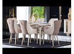 Cucina Sala Da Pranzo Sedie 6X Gruppo Sedie Set Tessuto Legno Mobili