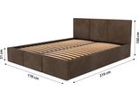 Muralo Letto Imbottito Per Camera Da Letto Letto In Tessuto Letto Con Contenitore Letto Con Rete E Molla A Gas Letto Matrimoniale 160X200 Letto Con Contenitore Marrone
