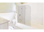 Jayseuw Cabina Doccia 120X140Cm Schermo Pieghevole Per Vasca Da Bagno Attacco Per Vasca Da Bagno Schermo Doccia Pulito In Vetro Nano Easy Clean Da 6 Mm