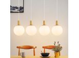 Zmh Lampada Da Tavolo A Sospensione Lampada A Sospensione In Vetro E27 Lampada A Sospensione A 4 Fiamme Lampada Da Cucina A Sospensione Altezza Regolabile Lampadario D'oro Per Soggiorno Pranzo