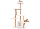 Costway Tiragraffi Alto 168 Cm In Legno, Albero Per Gatti Con Piattaforme, Grotta, Tiragraffi, Corda In Sisal, Palla Sospesa E Morbido Peluche, Albero Da Arrampicata Per Gatti