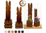 Floranica Set 2 Conigli In Legno Marrone 40 E 50 Cm Decorazione Di Pasqua Ornamento Primaverile