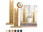 Floranica Set 2 Conigli In Legno Naturale 40 E 50 Cm Decorazione Di Pasqua Ornamento Primaverile Diy