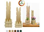 Floranica Set 2 Conigli In Legno Non Trattato 40 E 50 Cm Decorazione Di Pasqua Ornamento Primaverile