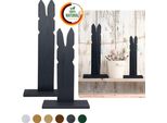 Floranica Set 2 Conigli In Legno Antracite 40 E 50 Cm Decorazione Di Pasqua Ornamento Primaverile Diy
