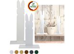 Floranica Set 2 Conigli In Legno Bianco 40 E 50 Cm Decorazione Di Pasqua Ornamento Primaverile Diy
