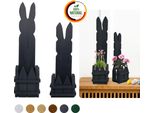 Floranica Set 2 Conigli In Legno Antracite 40 E 50 Cm Decorazione Di Pasqua Ornamento Primaverile