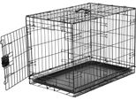 Amazon Basics Gabbia Per Cani Pieghevole In Filo Metallico Con Vassoio Inferiore, Porta Singola, Nera, L 76 X L 48 X H 53 Cm