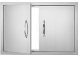 Porta Di Accesso Al Barbecue, 711 X 482 Mm, Doppia Porta Per Cucina Esterna, Porta In Acciaio Inox A Incasso, Porta Verticale A Parete Con Maniglie, Per Isola Barbecue, Postazione Barbecue, Mobile Esterno