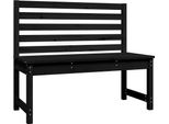 Syfax™ Panca Da Giardino Nera 109 Cm In Legno Massello Di Pino