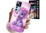 Custodia Per Xiaomi 12T / 12T Pro - Simpatico Elefante Su Sfondo Rosa + Lamina