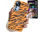 Custodia Per Xiaomi 12T / 12T Pro - Cover Posteriore Con Strisce Di Tigre + Vetro
