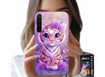 Custodia Per Xiaomi Note 8T - Simpatica Tigre Su Sfondo Rosa + Vetro