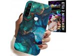 Custodia Per Xiaomi Note 8T - Retro In Marmo Blu-Verde