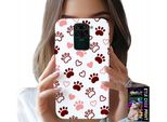Custodia Per Xiaomi Note 9 - Zampe Di Cane Su Sfondo Bianco, Cane, Gatto, Orsacchiotto