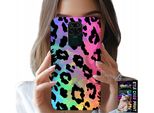 Custodia Per Xiaomi Note 9 - Vetro Posteriore Arcobaleno Colorato Con Stampa Leopardo